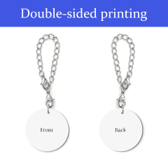 Sublimation Blank Round Pendant - Double-Sided Printable Zinc Alloy Photo Charm for Keychains & Bags