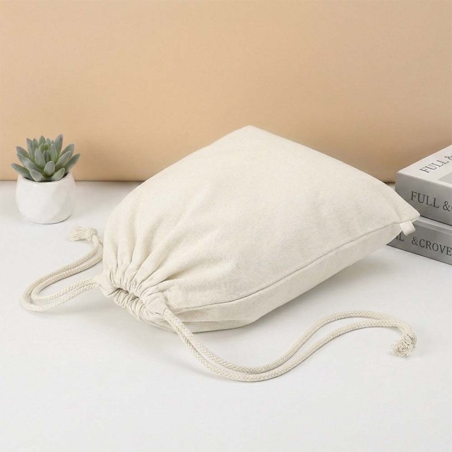 Sublimation Blank Cotton Linen Drawstring Bag - Double-Sided Printable 30x40cm Gym & Travel Sack for Custom Heat Transfer