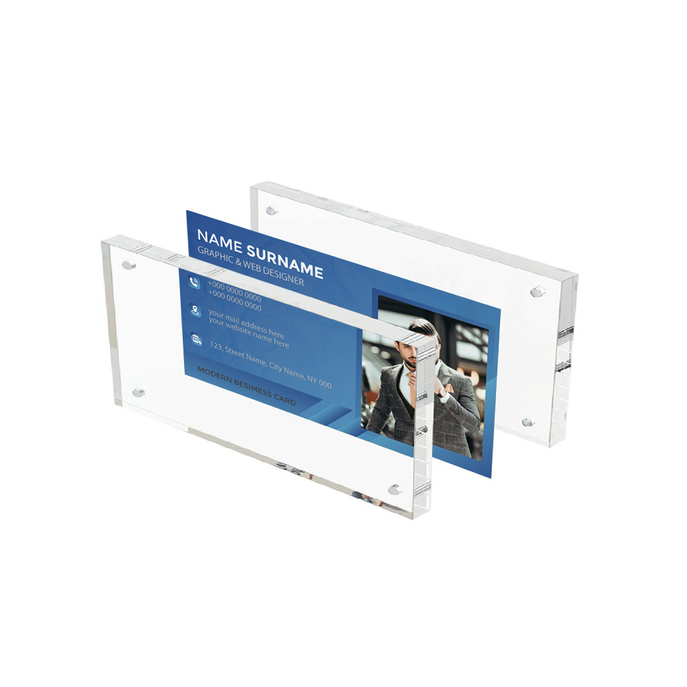 Sublimation Blank Acrylic Magnetic Desk Name Plate - Premium Clear Display Sign for Custom Office & Event Identification