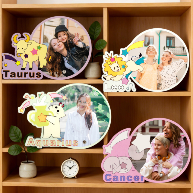 Sublimation Blank MDF Photo Frame – Creative Zodiac Series & Trendy Novelty Shapes, Fashion Personalized Picture Frame for Heat Transfer Printing