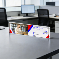 Sublimation Blank Acrylic Magnetic Desk Name Plate - Premium Clear Display Sign for Custom Office & Event Identification