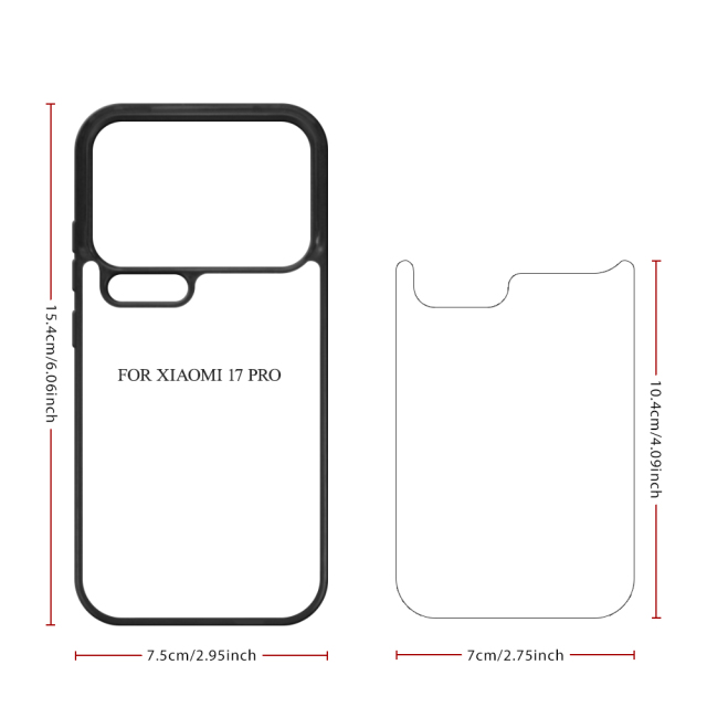 For Xiaomi 17 Series DIY Printable Sublimation Phone Case Anti-Shock Side 2D TPU Phone Shell With Aluminum Sheet for Xiaomi MI 17, 17 Pro, 17 Pro Max, 17 Ultra