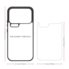 For Xiaomi 17 Series DIY Printable Sublimation Phone Case Anti-Shock Side 2D TPU Phone Shell With Aluminum Sheet for Xiaomi MI 17, 17 Pro, 17 Pro Max, 17 Ultra