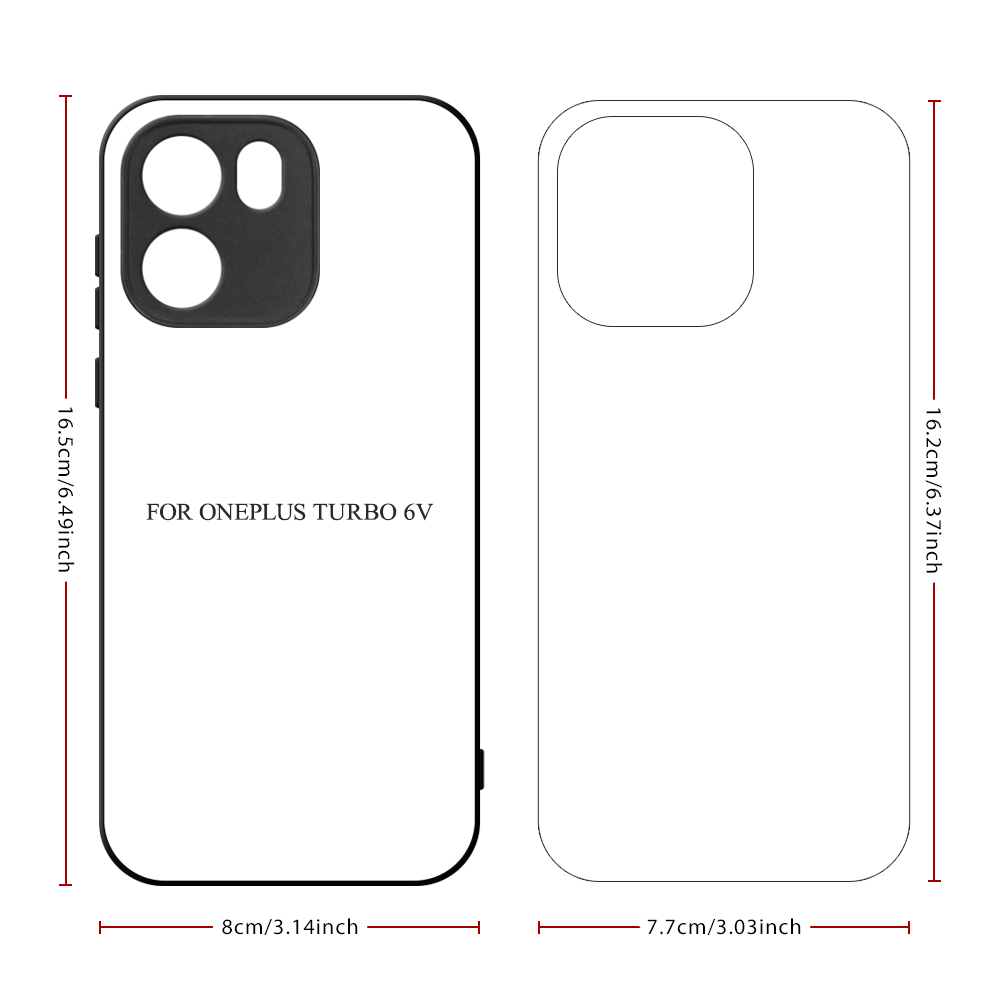 Sublimation Blank 2D TPU Phone Case DIY Printing with Aluminum sheet for OnePlus Turbo 6, Oneplus Turbo 6V