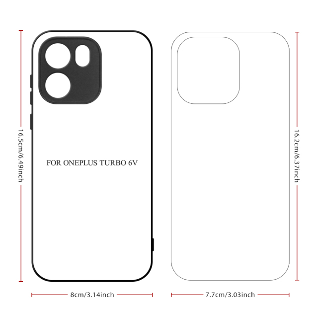 Sublimation Blank 2D TPU Phone Case DIY Printing with Aluminum sheet for OnePlus Turbo 6, Oneplus Turbo 6V