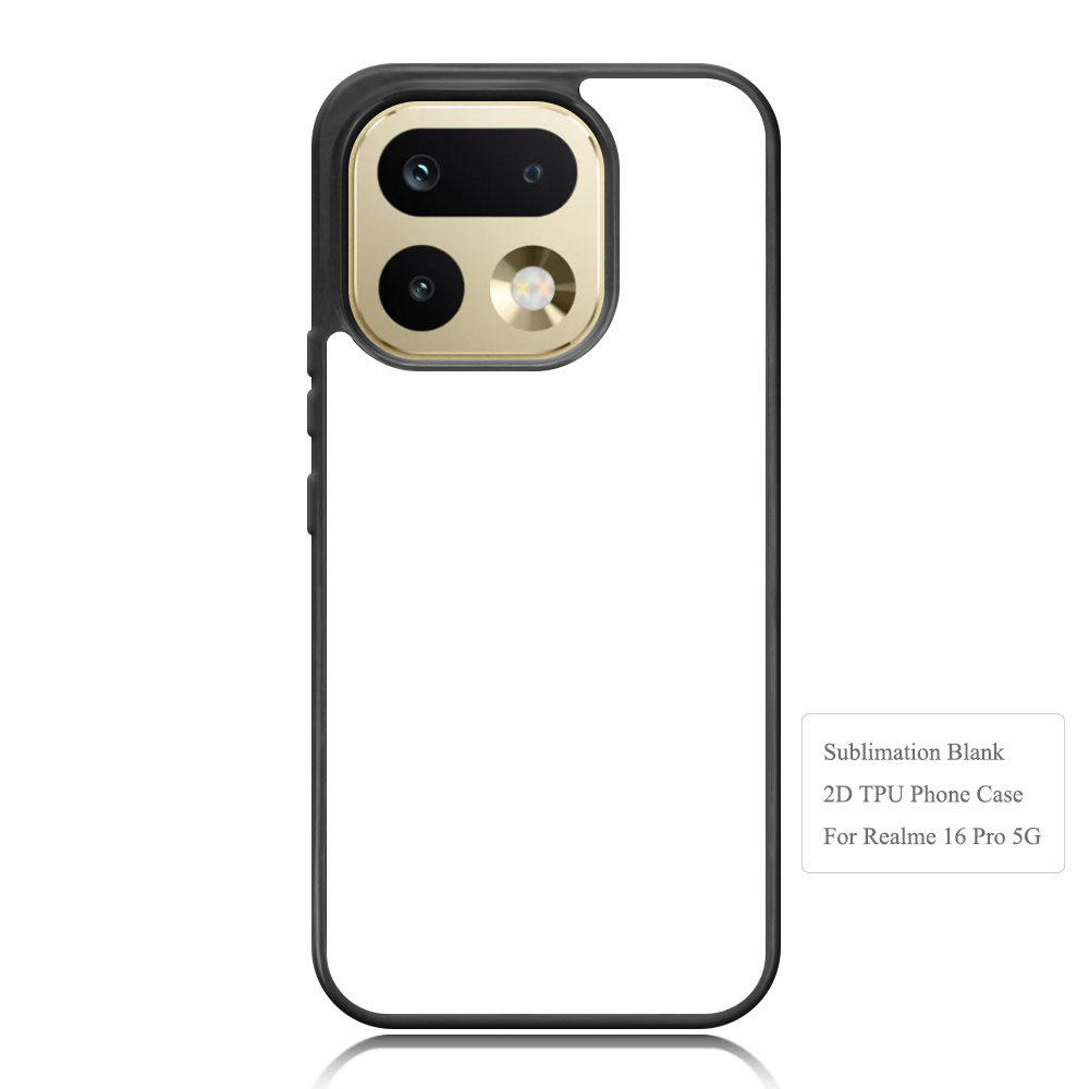 For Realme 16 Pro+ Sublimation Customized 2D TPU Phone Case With Metal Insert Phone Cover Anti-Slip Design