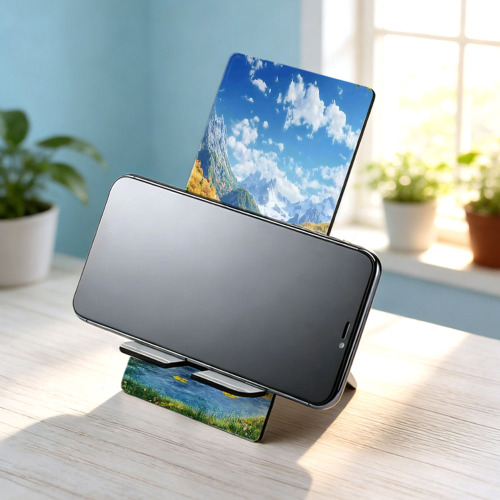 Sublimation Blank MDF Phone Stand Custom Printable Desktop Lazy Phone Holder for Desk Office Home Decor