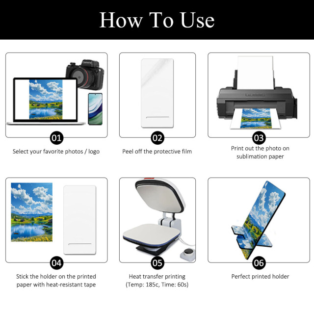 Sublimation Blank MDF Phone Stand Custom Printable Desktop Lazy Phone Holder for Desk Office Home Decor
