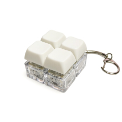 Sublimation Blank Stress Relief Push Button Keychain LED Light Up Keyring 3 Designs Regular & Glowing Version for Personalized Gift DIY Craft