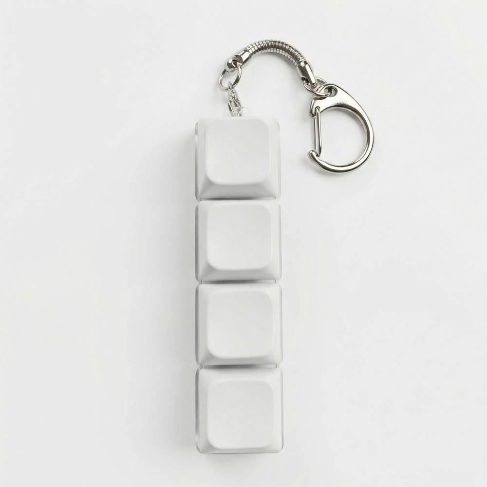 Sublimation Blank Stress Relief Push Button Keychain LED Light Up Keyring 3 Designs Regular & Glowing Version for Personalized Gift DIY Craft