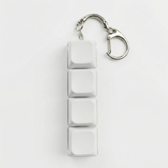 Sublimation Blank Stress Relief Push Button Keychain LED Light Up Keyring 3 Designs Regular & Glowing Version for Personalized Gift DIY Craft