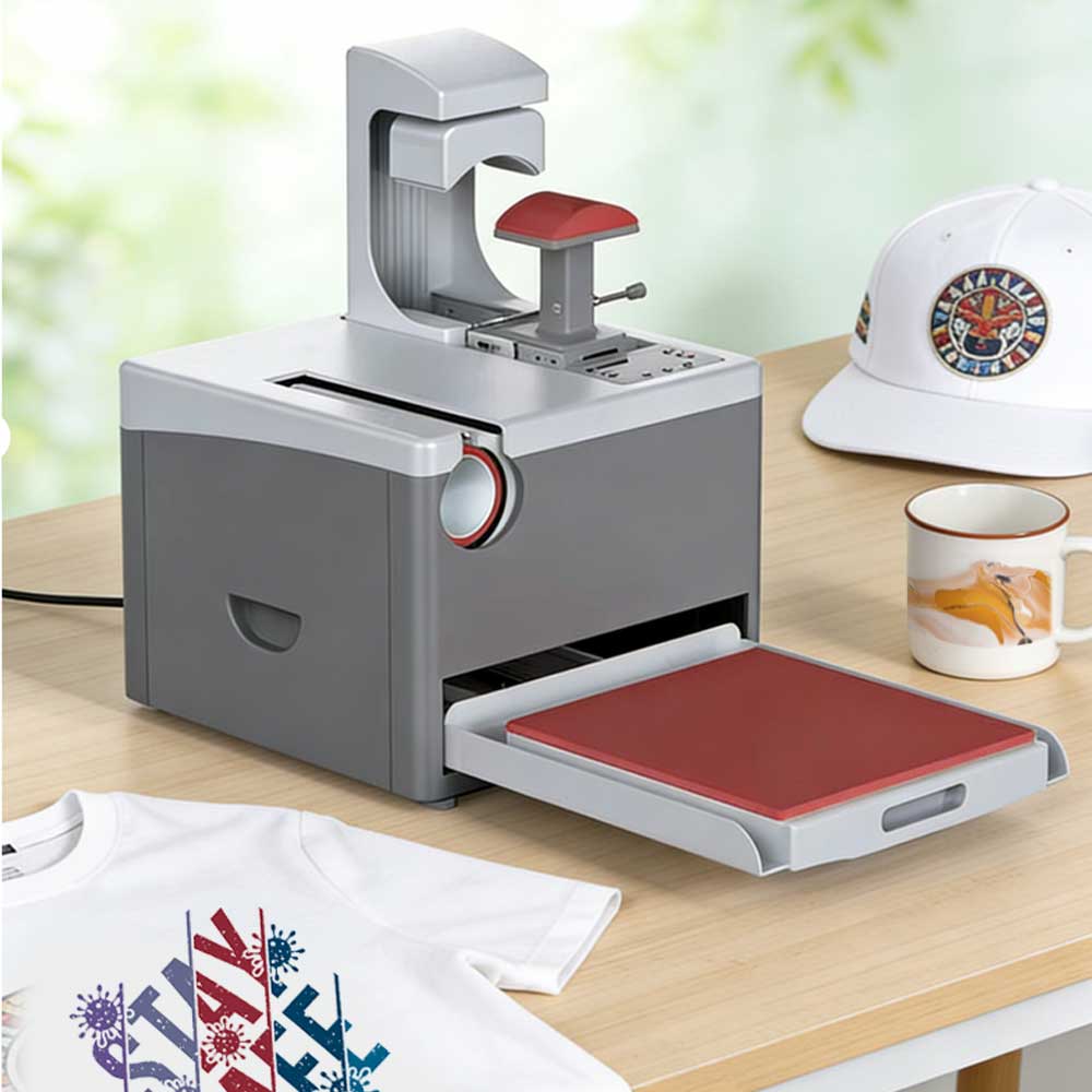 3in1 Automatic Heat Press Machine ZD-2501 Sublimation Printer for Mug Hat T-Shirt Plate DIY Printing