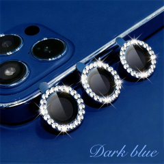 Diamond Eagle Eye Camera Lens Film 15 Colors Bling Rhinestone Metal Ring Tempered Glass Lens Protector for Phones