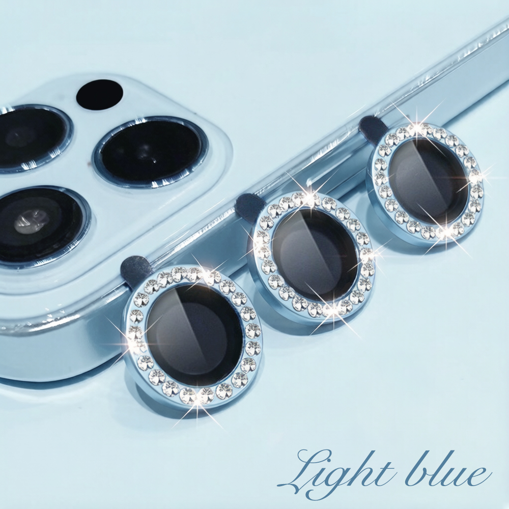 Diamond Eagle Eye Camera Lens Film 15 Colors Bling Rhinestone Metal Ring Tempered Glass Lens Protector for Phones