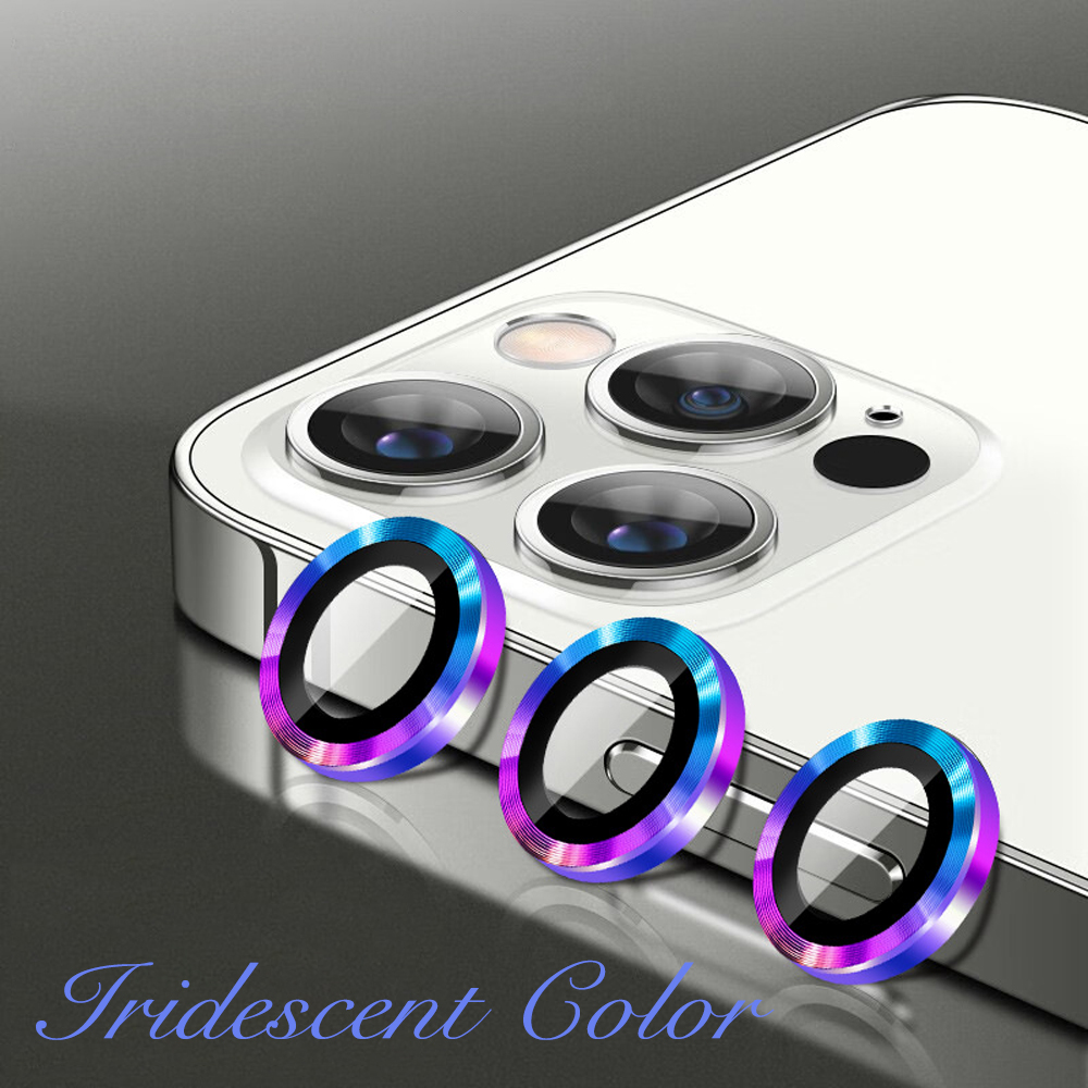 Eagle Eye Camera Lens Protector for iPhone - CD Texture, Glitter & Diamond Styles 10 Colors Each Tempered Glass Lens Cover