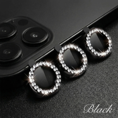 Diamond Eagle Eye Camera Lens Film 15 Colors Bling Rhinestone Metal Ring Tempered Glass Lens Protector for Phones