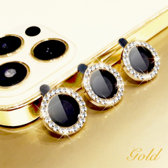 Diamond Eagle Eye Camera Lens Film 15 Colors Bling Rhinestone Metal Ring Tempered Glass Lens Protector for Phones