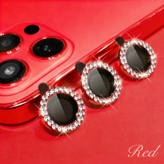 Diamond Eagle Eye Camera Lens Film 15 Colors Bling Rhinestone Metal Ring Tempered Glass Lens Protector for Phones