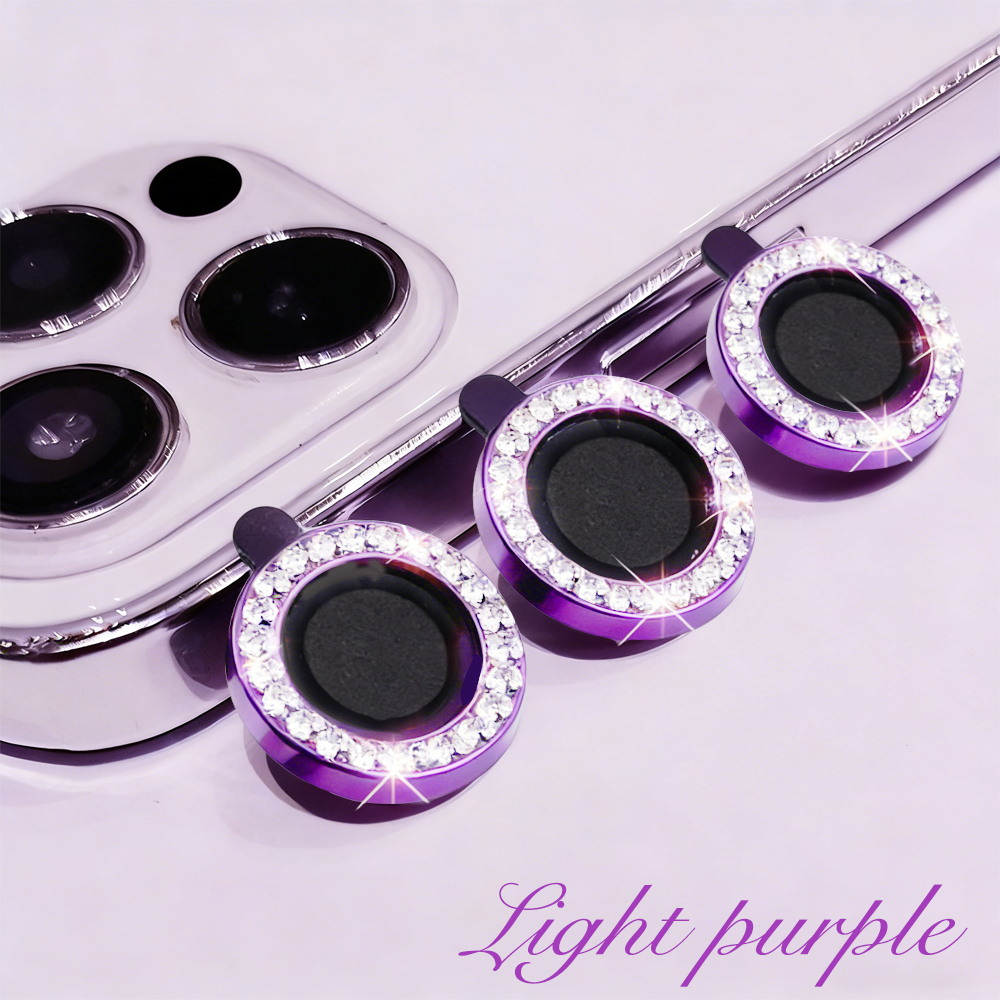 Diamond Eagle Eye Camera Lens Film 15 Colors Bling Rhinestone Metal Ring Tempered Glass Lens Protector for Phones