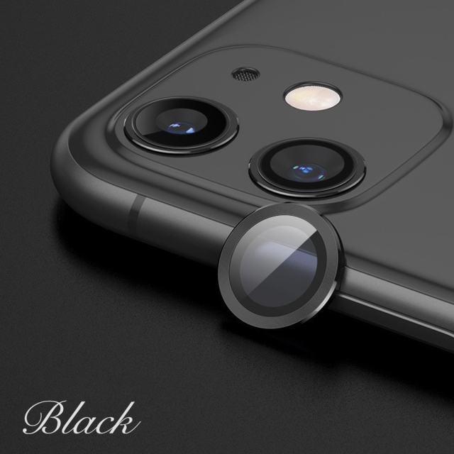 CD Texture Eagle Eye Camera Lens Protector for iPhone - 3 Colors Metal Ring Tempered Glass Camera Lens Film