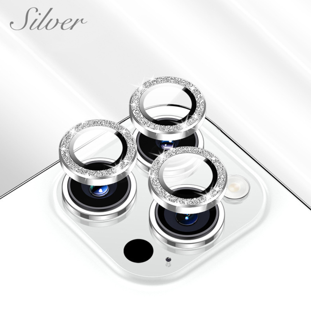 Eagle Eye Camera Lens Protector for iPhone - CD Texture, Glitter & Diamond Styles 10 Colors Each Tempered Glass Lens Cover