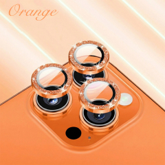 Eagle Eye Camera Lens Protector for iPhone - CD Texture, Glitter & Diamond Styles 10 Colors Each Tempered Glass Lens Cover