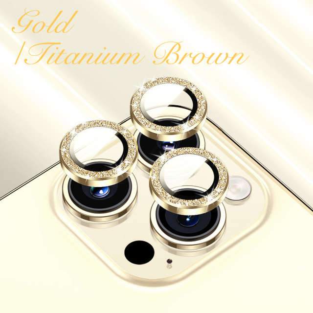 Eagle Eye Camera Lens Protector for iPhone - CD Texture, Glitter & Diamond Styles 10 Colors Each Tempered Glass Lens Cover