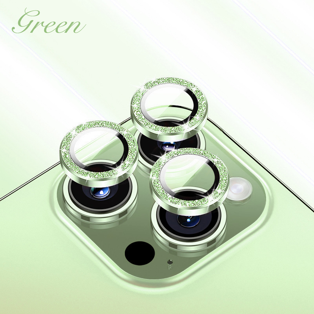 Eagle Eye Camera Lens Protector for iPhone - CD Texture, Glitter & Diamond Styles 10 Colors Each Tempered Glass Lens Cover