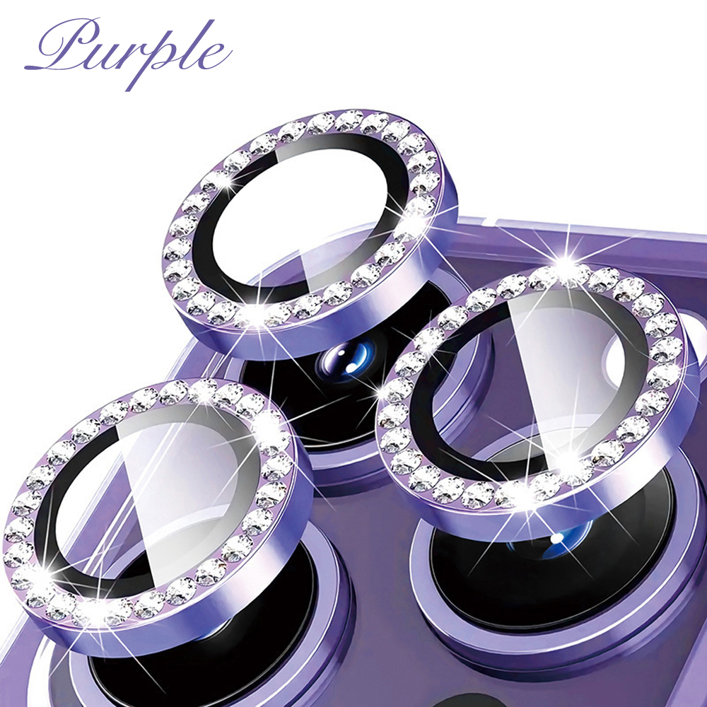 Eagle Eye Camera Lens Protector for iPhone - CD Texture, Glitter & Diamond Styles 10 Colors Each Tempered Glass Lens Cover