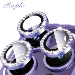 Eagle Eye Camera Lens Protector for iPhone - CD Texture, Glitter & Diamond Styles 10 Colors Each Tempered Glass Lens Cover