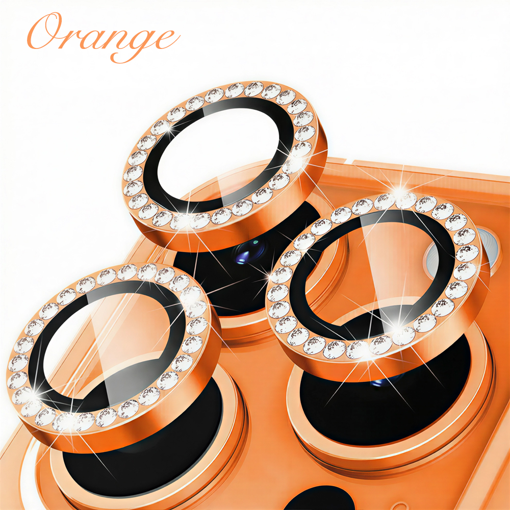Eagle Eye Camera Lens Protector for iPhone - CD Texture, Glitter & Diamond Styles 10 Colors Each Tempered Glass Lens Cover