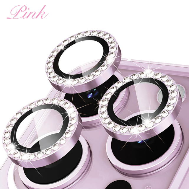 Eagle Eye Camera Lens Protector for iPhone - CD Texture, Glitter & Diamond Styles 10 Colors Each Tempered Glass Lens Cover