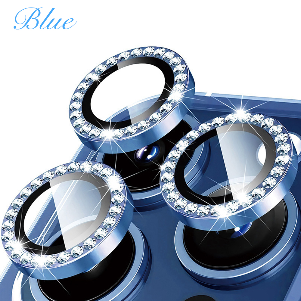 Eagle Eye Camera Lens Protector for iPhone - CD Texture, Glitter & Diamond Styles 10 Colors Each Tempered Glass Lens Cover