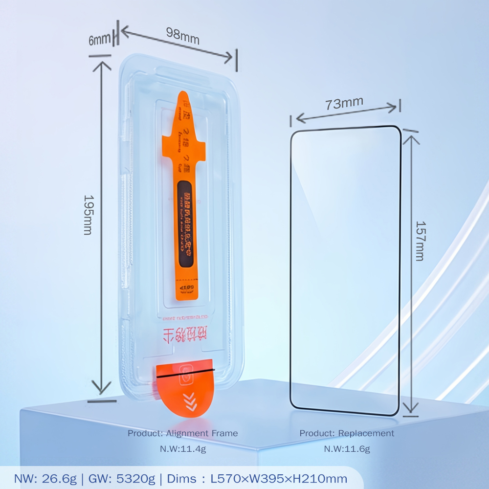 Dust-Free Easy Install Screen Protector Applicator for Phone HD Privacy Tempered Glass One-Touch Auto Alignment Case