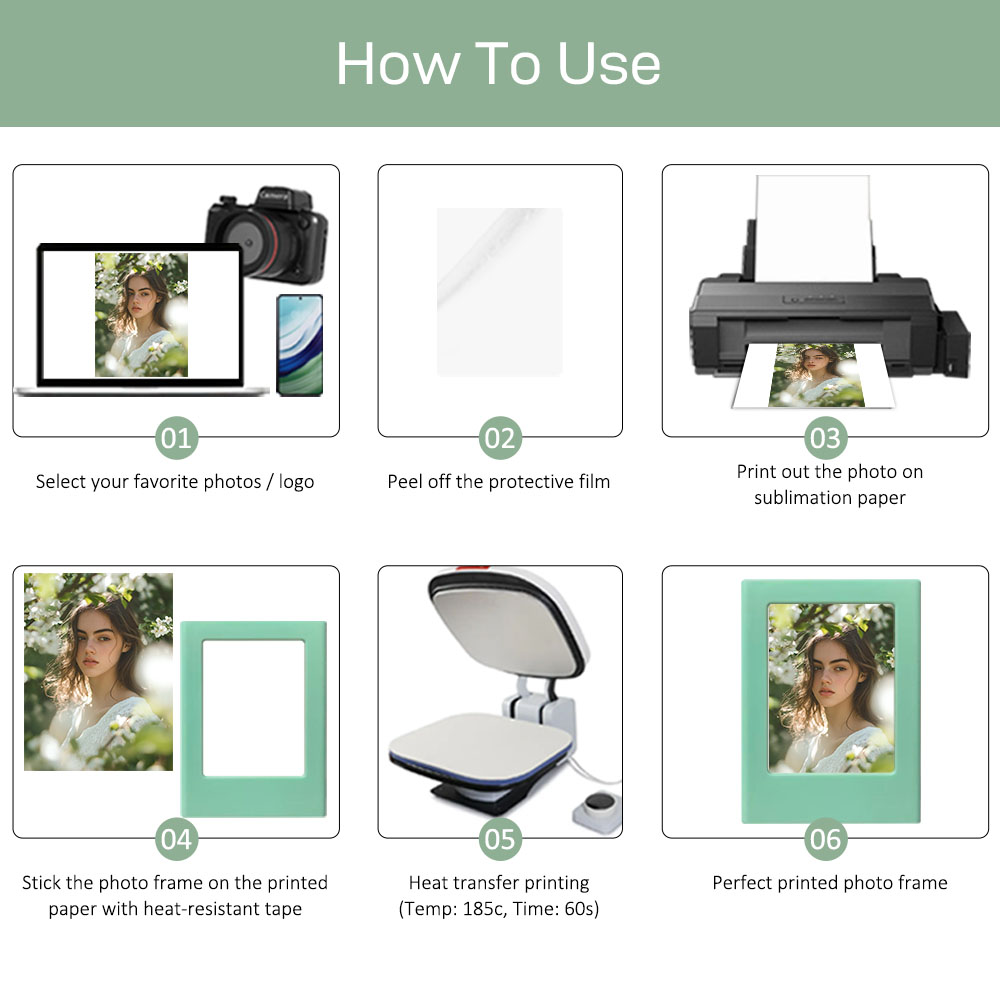 Sublimation Magnetic Fridge Photo Frame Custom Printable DIY Instax Mini Photo Holder for Fridge Decor & Storage