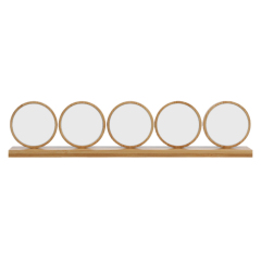 5in1 Round Bamboo Sublimation Photo Frame Tabletop Decor Custom Printable Family Memory Display Gift