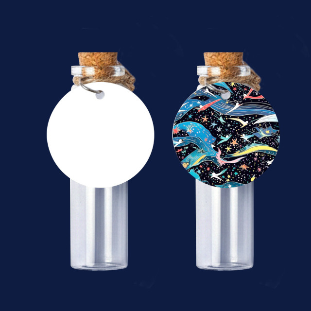 Sublimation Message in a Bottle Custom Printable Wish Bottle with Aluminum Tag Personalized Gift & Travel Souvenir