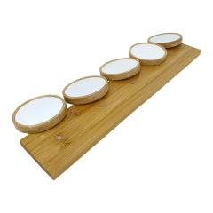 5in1 Round Bamboo Sublimation Photo Frame Tabletop Decor Custom Printable Family Memory Display Gift