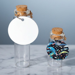 Sublimation Message in a Bottle Custom Printable Wish Bottle with Aluminum Tag Personalized Gift & Travel Souvenir