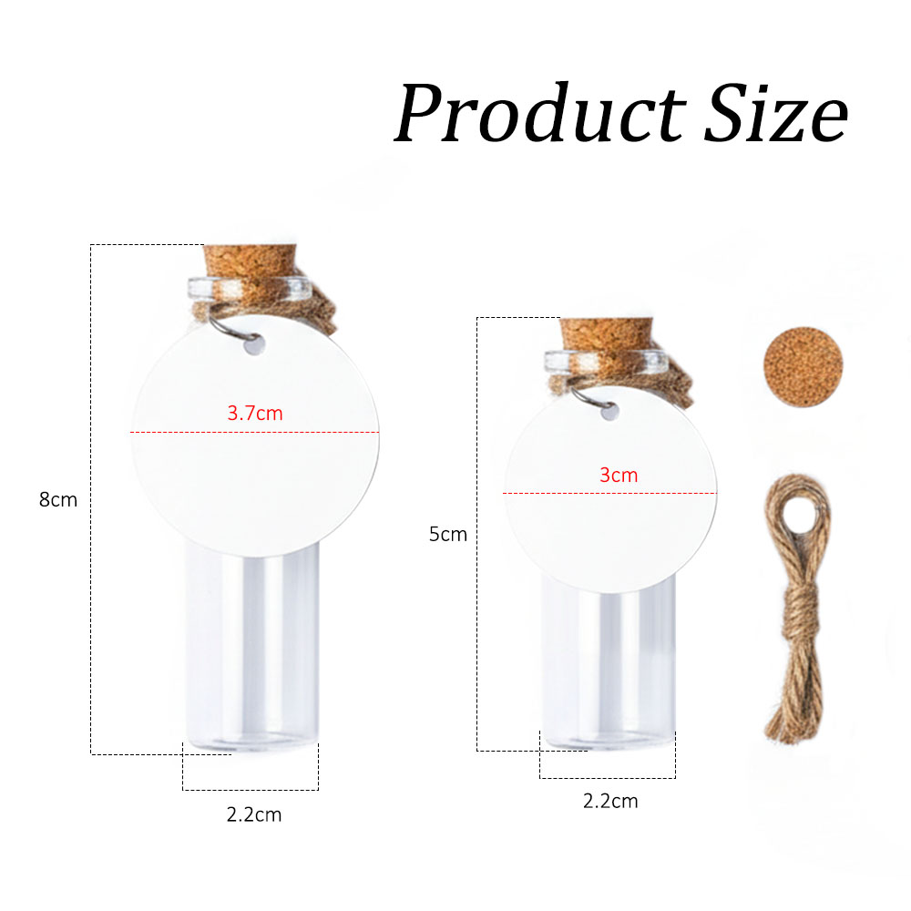 Sublimation Message in a Bottle Custom Printable Wish Bottle with Aluminum Tag Personalized Gift & Travel Souvenir