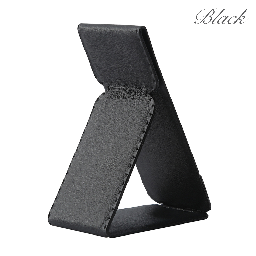 PU Leather Foldable Magnetic Phone Grip Stand 17 Colors Portable Back Sticker Phone Holder for Desktop & Handheld Use