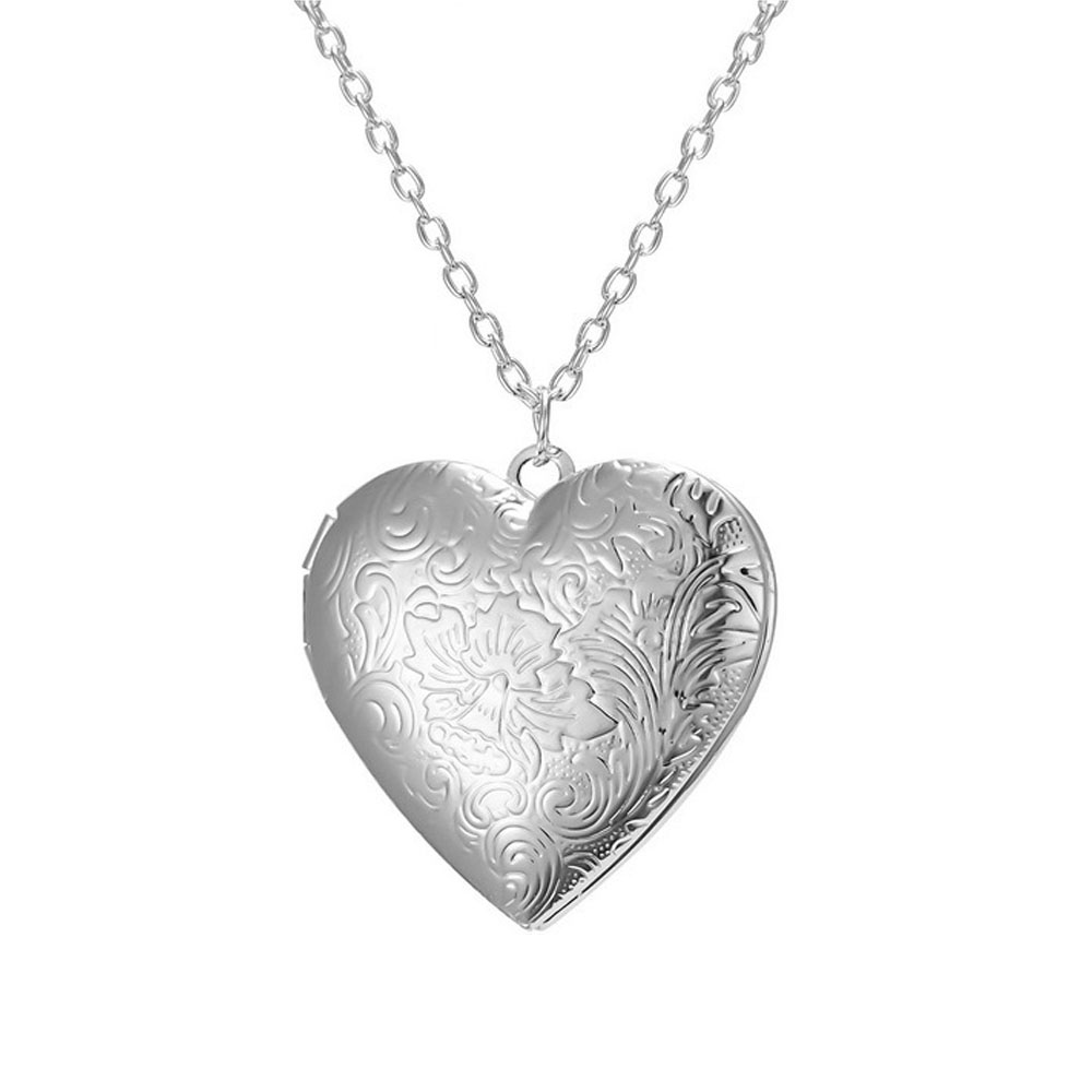 Sublimation Blank Heart Locket Necklace 3 Styles Zinc Alloy Custom Photo Printable Pendant for Heat Transfer Printing Jewelry