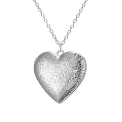Sublimation Blank Heart Locket Necklace 3 Styles Zinc Alloy Custom Photo Printable Pendant for Heat Transfer Printing Jewelry