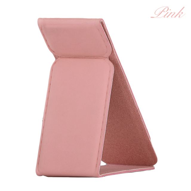 PU Leather Foldable Magnetic Phone Grip Stand 17 Colors Portable Back Sticker Phone Holder for Desktop & Handheld Use