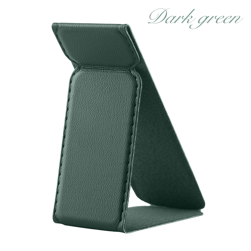 PU Leather Foldable Magnetic Phone Grip Stand 17 Colors Portable Back Sticker Phone Holder for Desktop & Handheld Use