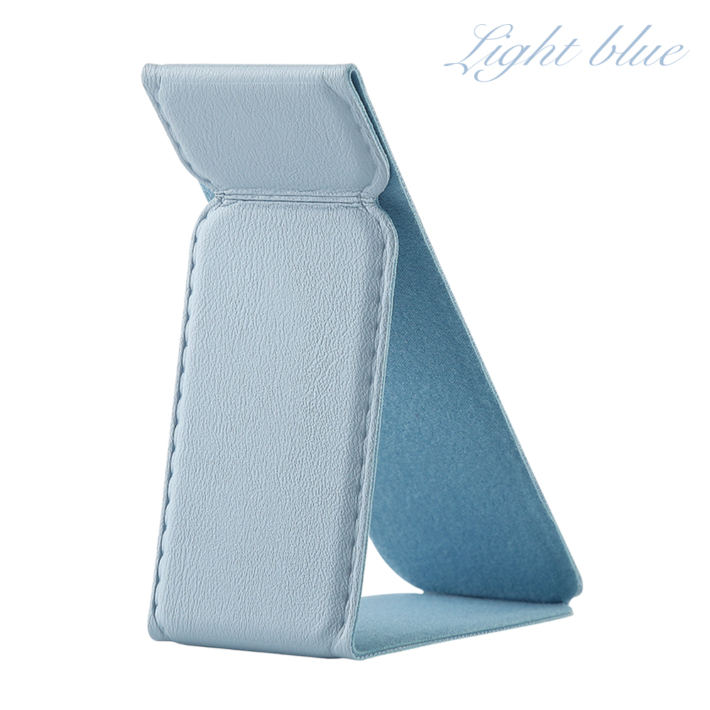 PU Leather Foldable Magnetic Phone Grip Stand 17 Colors Portable Back Sticker Phone Holder for Desktop & Handheld Use