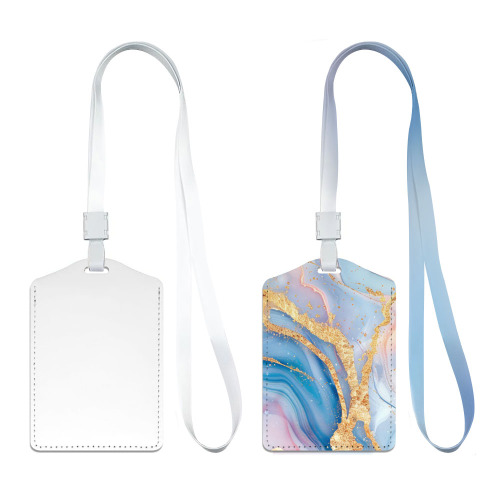 Customizable Sublimation PU ID Badge Holder 3 Colors with Lanyard Personalized Office School ID Card Protector