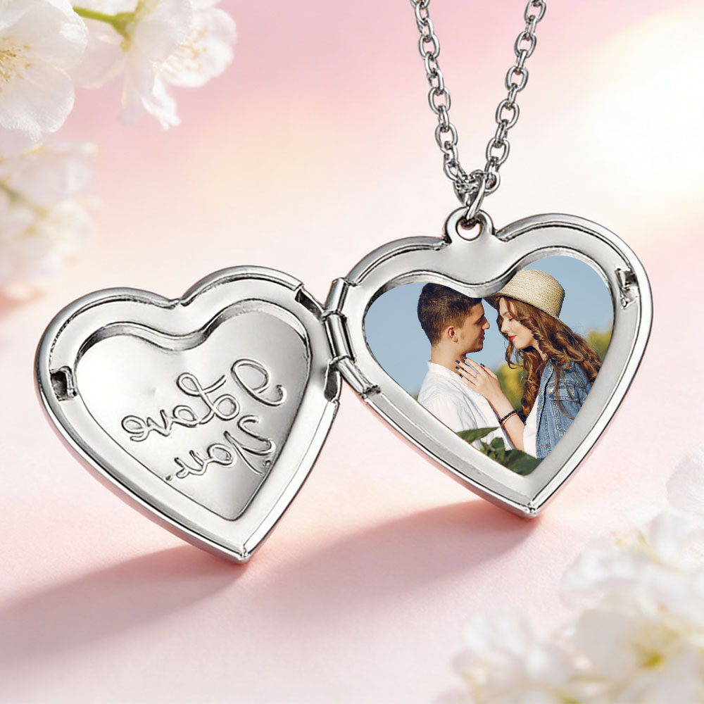 Sublimation Blank Heart Locket Necklace 3 Styles Zinc Alloy Custom Photo Printable Pendant for Heat Transfer Printing Jewelry