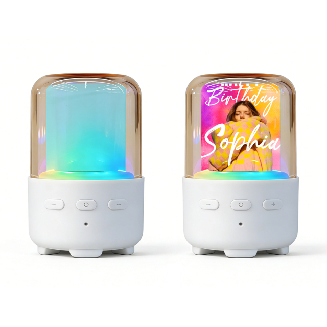 Personalized Sublimation Bluetooth Speaker Portable Mini Custom Print LED Light Speaker for Home Party & Travel Gifts