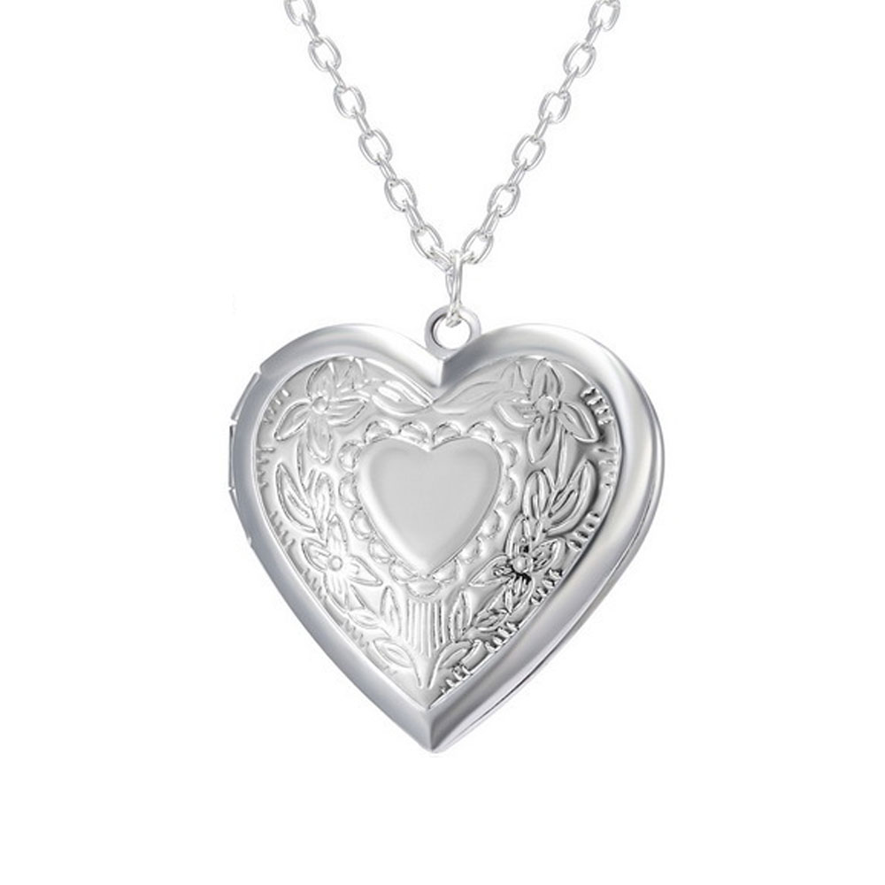Sublimation Blank Heart Locket Necklace 3 Styles Zinc Alloy Custom Photo Printable Pendant for Heat Transfer Printing Jewelry